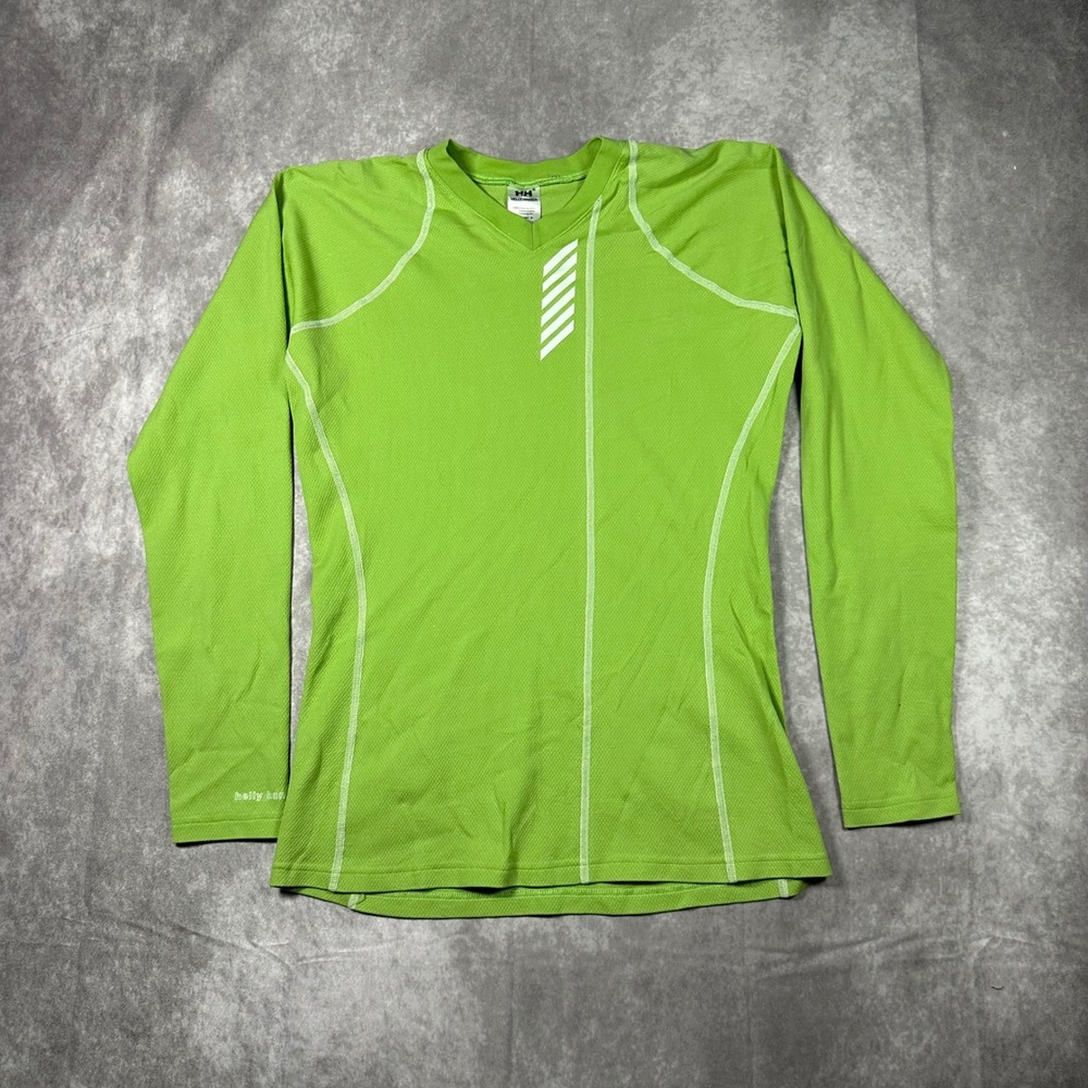 Helly Hansen Lifa‎ Womens XL Long Sleeve Base Layer Top Lime Green Hiking Ski